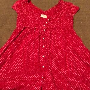 Red shirt with small hearts